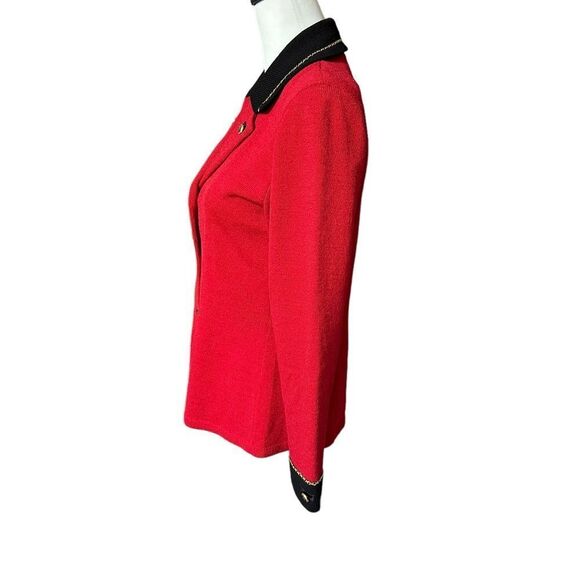Toula Red Military Knit Blazer Gold Detailing Sz 4 NWT - Picture 8 of 15